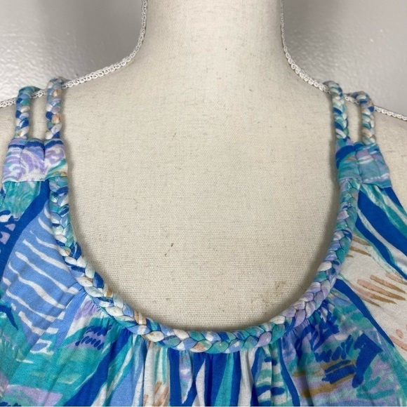 Lilly Pulitzer Aleida Tank Tunic Top Light blue Verbena Aboat Time sailboats - Picture 7 of 16